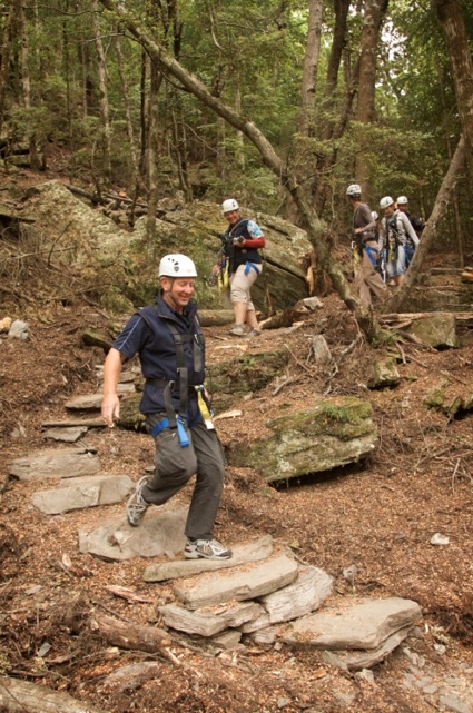 Guests walking the Tiki Trail created by Ziptrek Ecotours